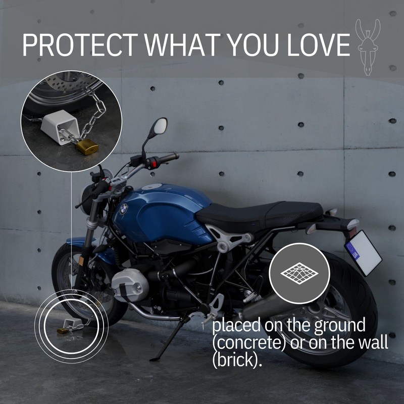 ZAMURANO. Ground anchor bicycle, wall anchor, bicycle lock, motorcycle anti-theft