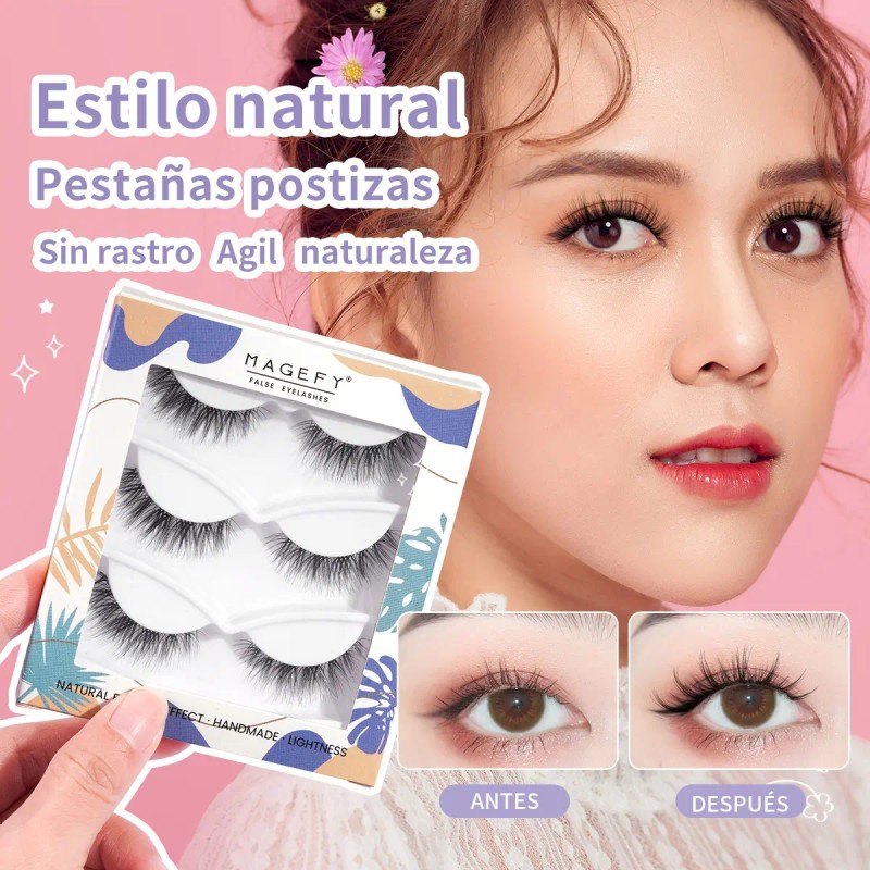 3 Pares De Pestañas Postizas,pestañas Postizas 3d Naturales