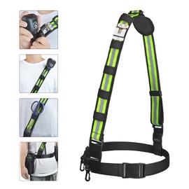 YNIBST Multi-functional Radio Belt, Neck and Shoulder Type Radio Holder, Includes In-Car Microphone Hanger, Reflective Materials, Easy Installation, Adjustable Size, Black