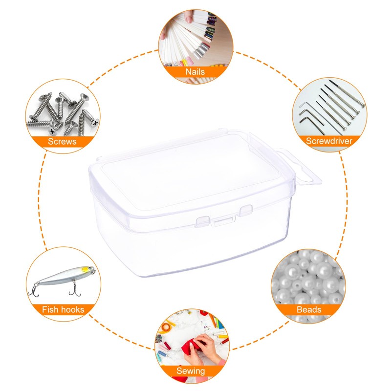 HARFINGTON 4pcs Component Storage Box 2.95" PP Electronic Organizer Box