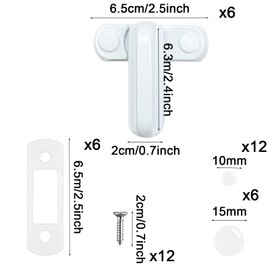 6 Pack Sash Jammer Blocker - Door & Window Lock Anti Theft - Additional Home Security for PVC/uPVC Windows and Doors - Zinc Cast Alloy