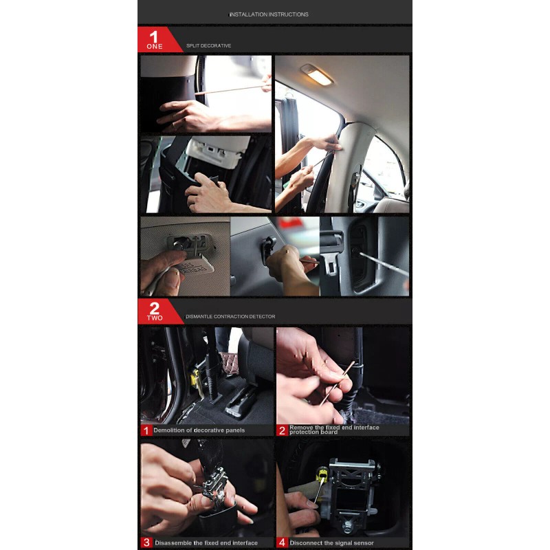 Geartronics Universal Red 3.6m Car Seat Belt Webbing 3 Point