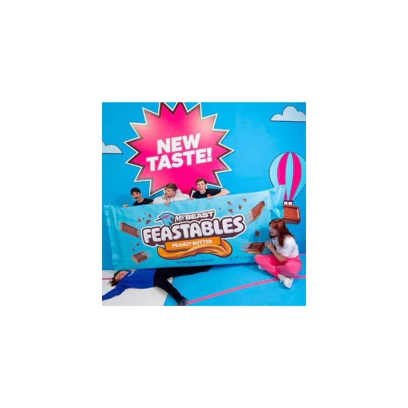 Feastables MrBeast Peanut Butter Milk Chocolate Chocolate Bar, Full Size