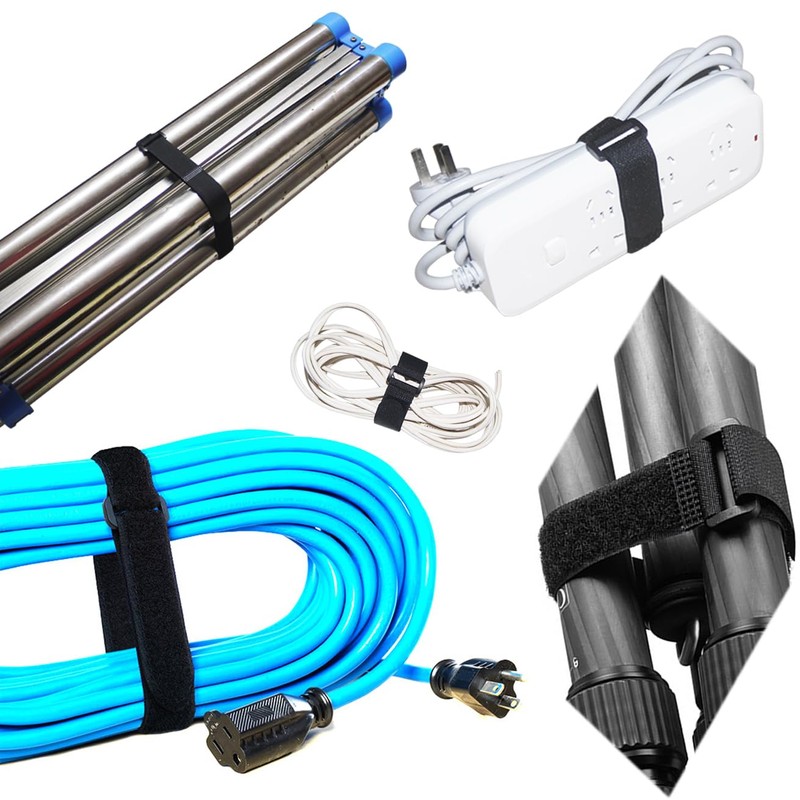 UONIKA 32 pcs 1-inch-wide Hook and Loop Cable Straps, 8"-12"-18"-24"-36"
