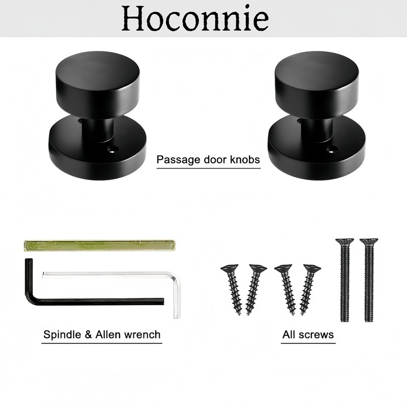 Hoconnie Dummy Door Knob, Brushed Satin Brass Dummy Door Knobs