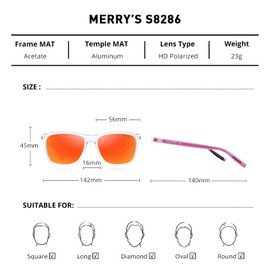 MERRY'S Polarized Sunglasses for Women Aluminum Men's Sunglasses Driving Rectangular Sun Glasses for Men/Women