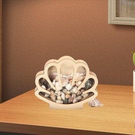 Harilla Muschel-Aufbewahrungsbehälter, Muschel-Aufbewahrungsbox, Muschel-Sammlung, Gelddose für Kinder, transparente Dekoration, Steine, Aufbewahrungshalter