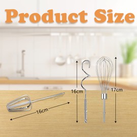 Mixing Sticks Set, Stainless Steel, Mini Whisk, Small, Dishwasher Safe, Whisk Replacement Stirrers for Food Processor & Replacement Parts for Hand Mixers (Pack of 3)