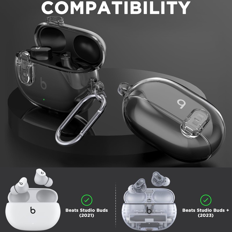 Beats Studio Buds/Studio Buds Plus Case Cover Clear 2021/2023 with