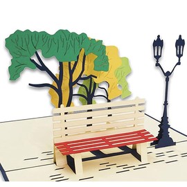 LINPOPUP®, 3D cards, 3D folding card, greeting card for retirement, greeting card retirement, retirement, farewell, retirement card, farewell card, greeting card, neutral, park, N257