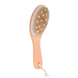 TOVINANNA 1pc Wood Handle Body Care Brush Exfoliating Back Scrubber for Spa Deep Cleansing and Dry Brushing Ergonomic Design for Smooth Skin and Hard Reach Areas