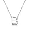 Philip Jones Silver Plated Initial Necklaces Created with Zircondia® Crystals