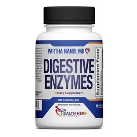 Dr. Nandi’s Digestive Enzymes Supplement – Full Spectrum Protease Amylase Lipase Cellulase Lactase – Supports Bloating Relief Gas & Nutrient Absorption – Vegan Non-GMO Gluten Free – 90 Capsules