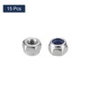 sourcing map 15Pcs M3 x 0.5 Nylon Insert Hex Lock