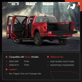 A-Premium Rear Tailgate Hinge Assembly Compatible with Nissan TITAN 2005-2019, Rear Driver and Passenger Side, 2-PC Set