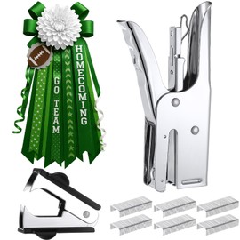 Homecoming Mum Supplies, Stapler Heavy Duty with 1000 Staples and Staples Remover Set, Ez Squeeze Handle Craft Stapler Homecoming Week Party Supplies for Back to School Football (Flower Not Included)