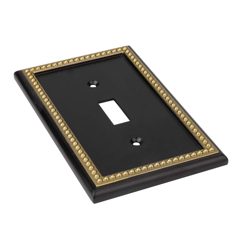 Pearled Frame Decorative Wall Plate Switch Plate Outlet Cover (Single