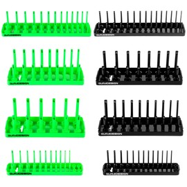 8PCS Socket Organizer Set, Socket Holder, 1/4", 3/8", 1/2" Metric & SAE Socket Tools Trays.