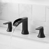 HOIGY Solid Brass Waterfall Bathtub Faucets Set, 3 Hole Matte