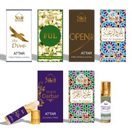 Dukhni Mixed Attar Oil Set by Dukhni | ?????? ?????? | Arab perfume oils for men and women | 6 assorted scents x 6ml | Arabian oud oil fragrances | Sampler Gift set, Halal & Vegan Islamic Scents