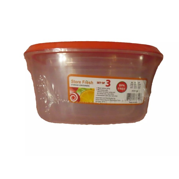 Store Fresh 3 Store Fresh Food Storage Container Red top/clear