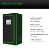 MELONFARM 2x2 Grow Tent, 24"x24"x72'' High Reflective 600D Diamond Mylar