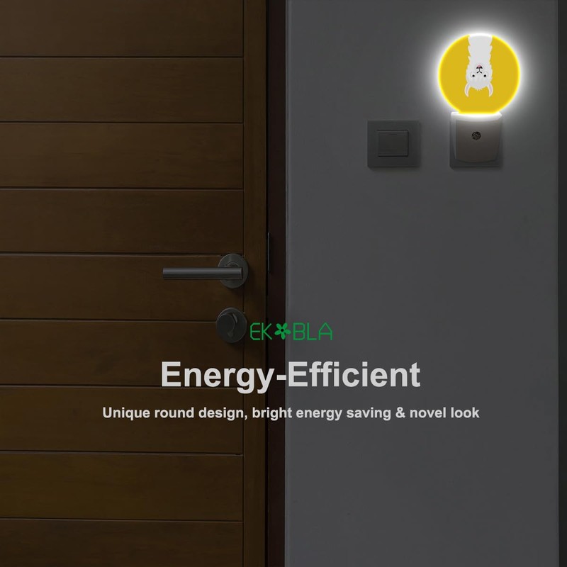 EKOBLA Llama Night Lights Plug into Wall Cute Animal LED