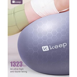 KEEP Anti-Burst Exercise Ball, Thickened Yoga Ball with Pump for Working Out, Birth Ball for Pregnancy, Anti Slip Stability Ball Chair - Swiss Ball for Core Strength and Physical Therapy