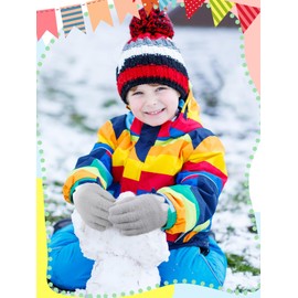 SATINIOR 5 Pairs Kids Gloves Full Fingers Gloves Knitted Warm Gloves Winter Mittens for Little Boys and Girls Daily Supplies (Sweet Colors,1-3 Years Size)