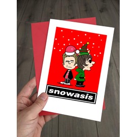 Snowasis Christmas Card! Funny Oasis Xmas card for boyfriend/music lover and fan of Oasis