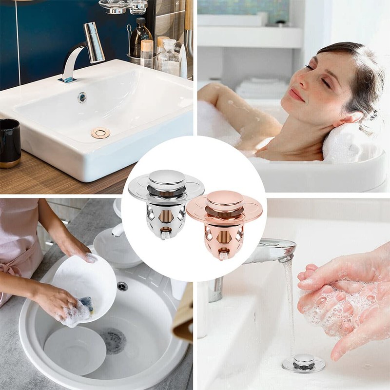 Magik 2-4 Pcs Bathroom Sink Stopper Pop Up Drain Plug