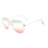 Classic Pilot Aviator Sunglasses w/Triple Gradient Lenses (Gold Metallic Frame,