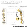 PIERCINGLINE Titanium Belly Button Piercing with 925 Silver Crystal Pendant