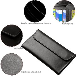 Lumbor37 Carteras de Moda para Mujer Billetera de Cuero PU de Grano Monedero de Gran Capacidad con Cremallera Carteras con Múltiples Tarjetas la Mejor Opción para Regalos (Negro)