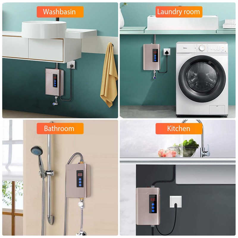 Electric Tankless Water Heater, Small Instant Hot Water Heater for