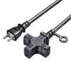 Sanwa Supply TAP-EX23-5BK Power Extension Cord (3 Outlets) Black, 16.4