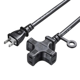 Sanwa Supply TAP-EX23-5BK Power Extension Cord (3 Outlets) Black, 16.4 ft (5 m)