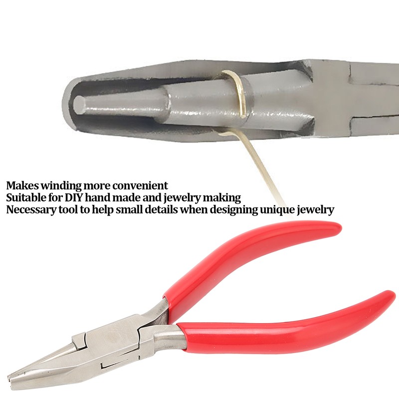 Jewelry Plier Slotted High Carbon Steel Rubber Handle Wire Bending