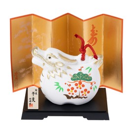 Seto Pottery Sha 2024 Zodiac Figurine Figurine Compact Dragon Dragon Tatsu New Year Ornament Kaiyun Shochiku Bumitatsu Fukushin Large Shoho Kiln 105