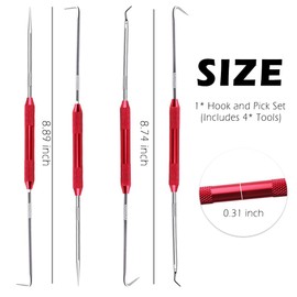 YGDMD 2PCS Hook and Pick Set Auxiliary Dismantling Fittings,Double End Pick and Hook Set Uses Carbon Steel,Universal O Ring Pick Set and Hook Tool Car Accessories Fit for Most Cars