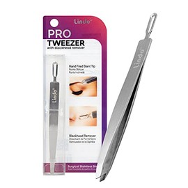 Lindo Pro Tweezer with Blackhead Remover - Stainless Steel Dual-Function Tweezers