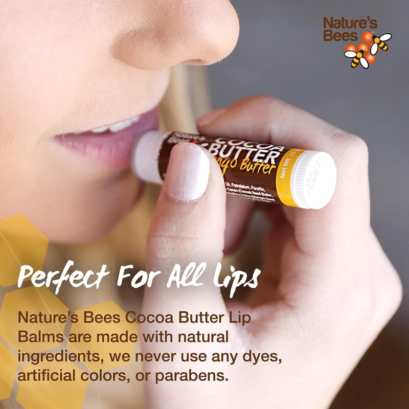 Nature's Bees Lip Balm, Bulk Lip Care Pack for Dry,