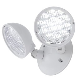 TANLUX Emergency Remote Head Lighting, 1 Pack Double Head Emergency Light, UL Listed, Multi Voltage 6V to 24 Volt Input, 2 by 3 Watts, 2 by 180 Lumen, White