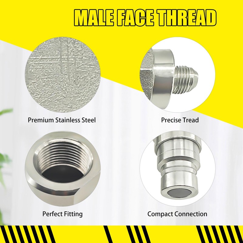 90 Degree Flat Face Hydraulic Quick Connect Coupler Set for