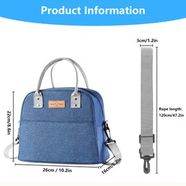 Zxglxinyao Lunch Bag for Women Men, Lunch Tote Bags, Reusable Cooler Food Container, Insulated Lunch Box with High Capacity for Work Travel Picnic Office Outdoor，Black