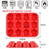 CAKETIME 12 Cups Silicone Muffin Pan - Nonstick Cupcake Pan