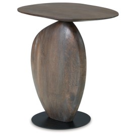 Signature Design by Ashley Cormmet Industrial Accent Table with Metal Base, Dark Brown & Black
