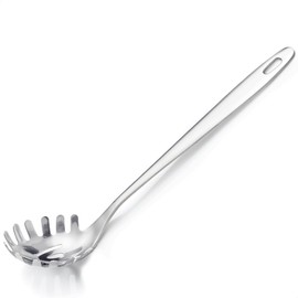 Kerafactum Pasta Server, Pasta Server, Pasta Server, Spaghetti Spoon, Spaghetti Ladle for Pasta, Spaghetti, Macaroni, Tagiatelle, High Gloss, Pasta Ladle, Stainless Steel, 30 cm