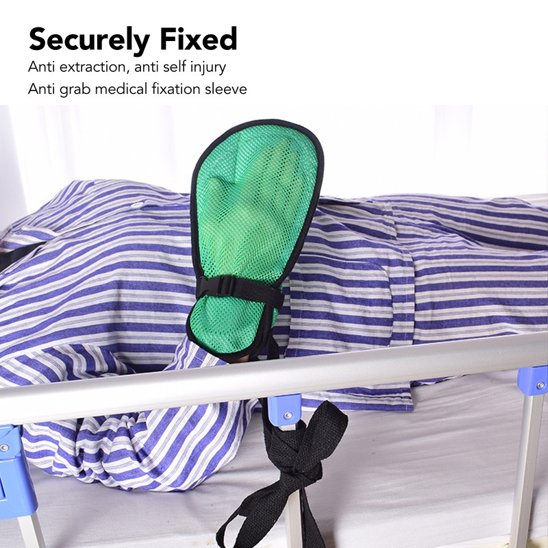 Hand Restraint Glove Soft Breathable Adjustable Universal Prevent Extraction Fixed