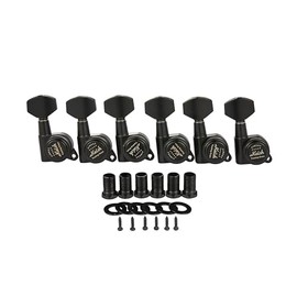 KAISH 18:1 Locking Tuners Tuning Keys Guitar Locking Tuning Machines with Mini Contemporary Buttons for Strat/Tele/Les Paul Electric/Acoustic Guitars Black